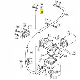 Oil cooler hose jcb 3cx 4cx