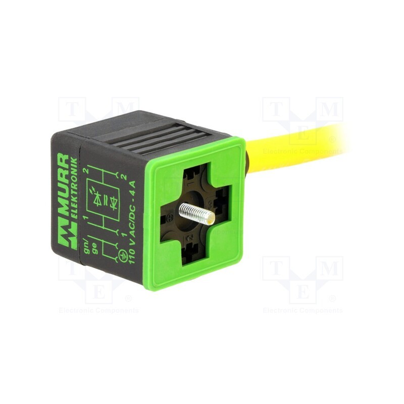 1 pcs x MURR ELEKTRONIK-7000-18021-0260500 - Valve connector, plug, Type: A, PIN: 4, 18mm, female, 24VDC, 4A, 24VAC