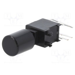 1 pcs x E-SWITCH - PB400EEQR1BLK - Switch: push-button, Pos: 2, SPST-NO x2, 3A/30VDC, OFF-ON, THT