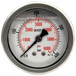 Pressure gauge 0 400 bar, rear connection