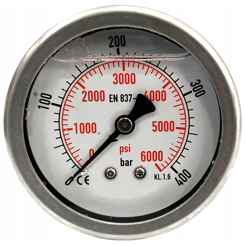 Pressure gauge 0 400 bar, rear connection