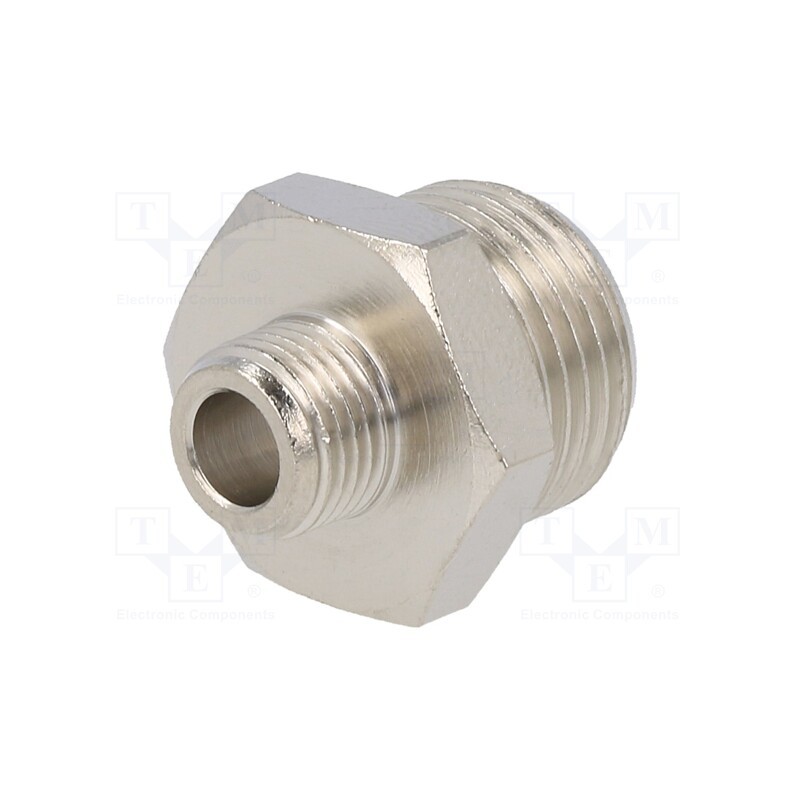 2 pcs x PNEUMAT-2030 1/8-3/8 - Nipple, reductive, nickel plated brass, Input thread: G 1/8'