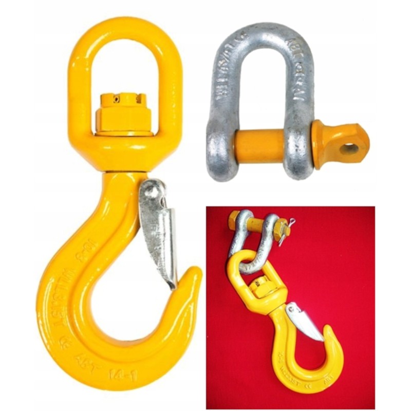 Swivel hook 2 t shackle 2 t set approved