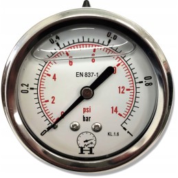 Pressure gauge, pressure gauge, 0 1 bar, rear connection