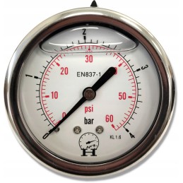 Pressure gauge, pressure gauge, 0 4 bar, rear connection