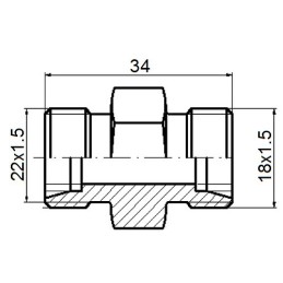 Straight connector bb m22x1 5 m18x1 5 hydrolider