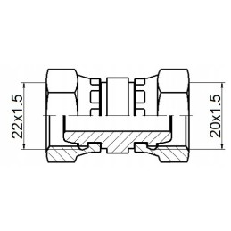Straight connector aa m22x1 5 m20x1 5 hydrolider