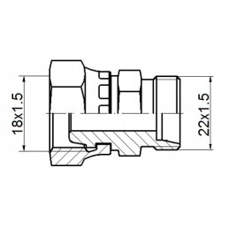 Straight connector ab m18x1 5 m22x1 5 hydrolider