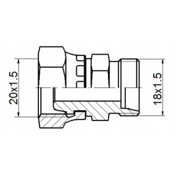 Straight connector ab m20x1 5 m18x1 5 hydrolider