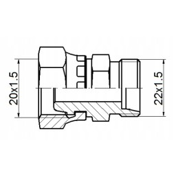 Straight connector ab m20x1 5 m22x1 5 hydrolider