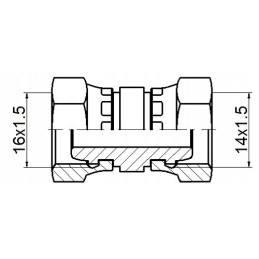 Straight connector aa m16x1 5 m14x1 5 hydrolider