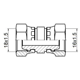 Straight connector aa m18x1 5 m16x1 5 hydrolider