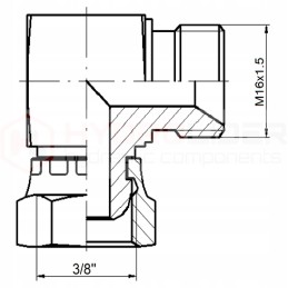 Angle connector ab g3 8 m16x1 5 hydrolider
