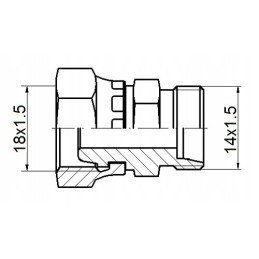 Straight connector ab m18x1 5 m14x1 5 hydrolider