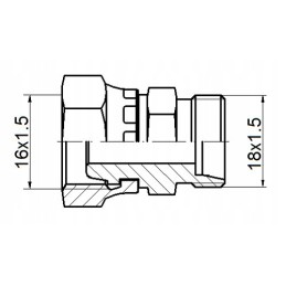 Straight connector ab m16x1 5 m18x1 5 hydrolider