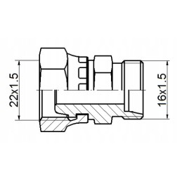 Straight connector ab m22x1 5 m16x1 5 hydrolider