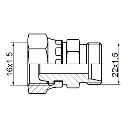 Straight connector ab m16x1 5 m22x1 5 hydrolider