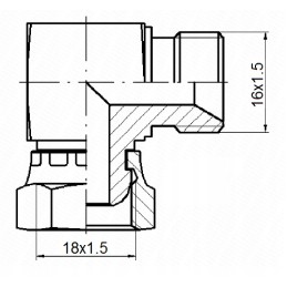 Angle connector ab m18x1 5 m16x1 5 hydrolider