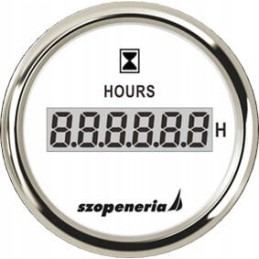 Hour meter 52 mm white