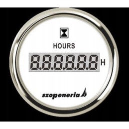 Hour meter 52 mm white