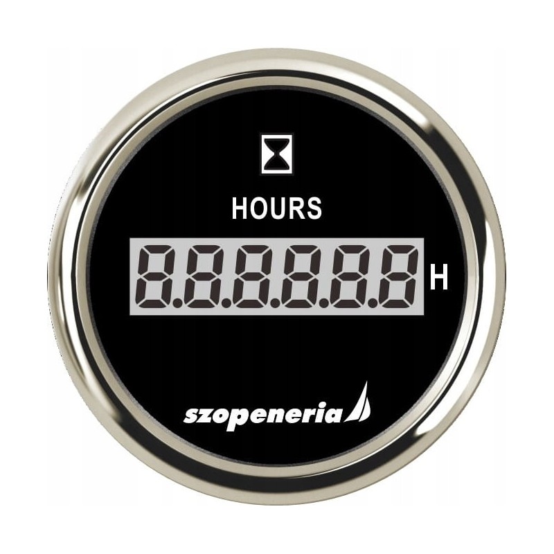 Hour meter 52 mm black