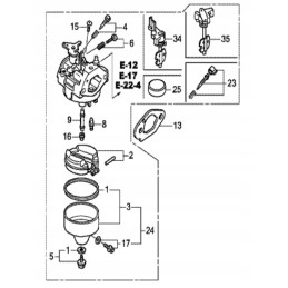 Honda gcv carburetor gasket set 16010 883 015