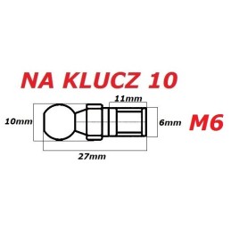 Ball pin for mounting 27mm M6 cylinders