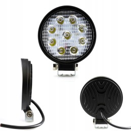 LED work halogen lamp 27w, round, 30 degrees