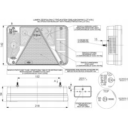 Agro trailer trailer rear lamp 12 24v AC