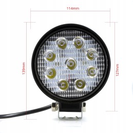 LED work halogen lamp 27w, round, 60 degrees