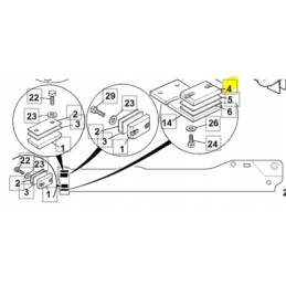 Slide of the cva arm of the JCB telescope loader 22 mm