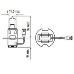 Work lamp bulb searchlight h3 24v 70w jcb