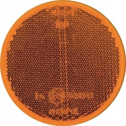 Round reflector, glued, orange, 75 mm lg