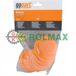 Round reflector, glued, orange, 75 mm lg