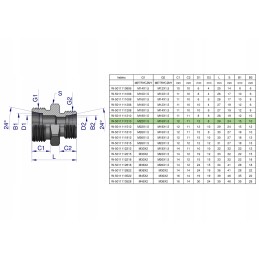Hydraulic connector bb m22x1 5 m16x1 5 Warynski