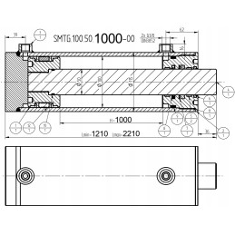 Powerful cylinder actuator hydr smtg 100x50 stroke 1000 82050114ne