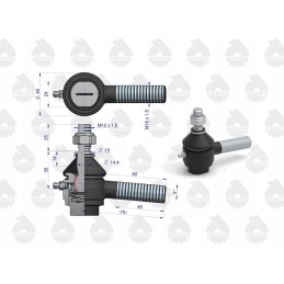 Rod end, right joint c 328 original Ursus