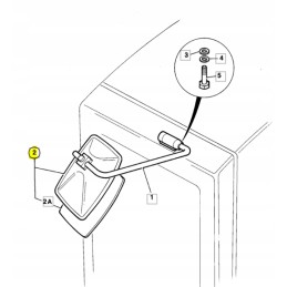 Exterior mirror jcb backhoe loader 3cx 4cx