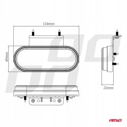 LED marker lamp Amio OM 01, oval, white