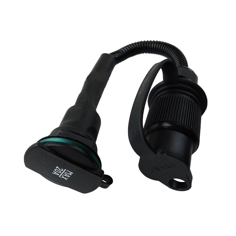 Adapter from a 3-pin socket to a cigarette lighter socket