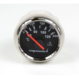Engine water temperature indicator, diameter 52 mm, black