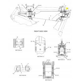 Cat excavator loader arm extension slide 17mm
