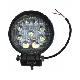 Round LED work lamp 9 LED x 3W 12V 24V