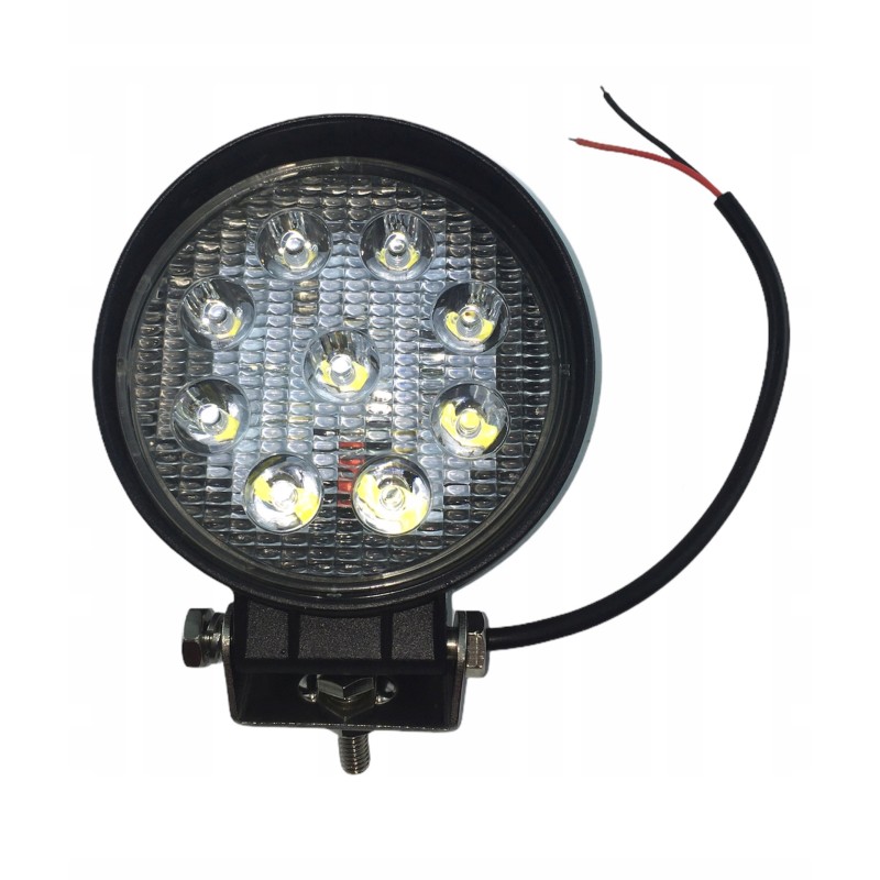 Round LED work lamp 9 LED x 3W 12V 24V