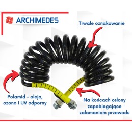 Spiral connection cable, red, polyamide