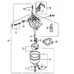 Honda gx120 carburetor for rammers 16100 zk7 u31