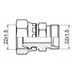 Hydraulic connector reduction AB 22 22 straight