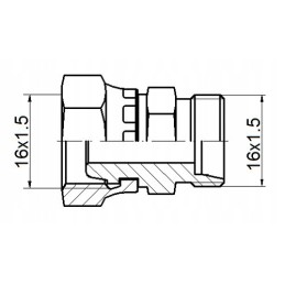 Hydraulic connector reduction AB 16 16 straight