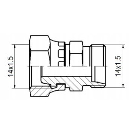 Straight connector ab m14x1 5 m14x1 5 hydrolider