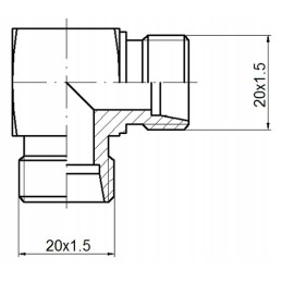 Angle connector bb m20x1 5 m20x1 5 hydrolider